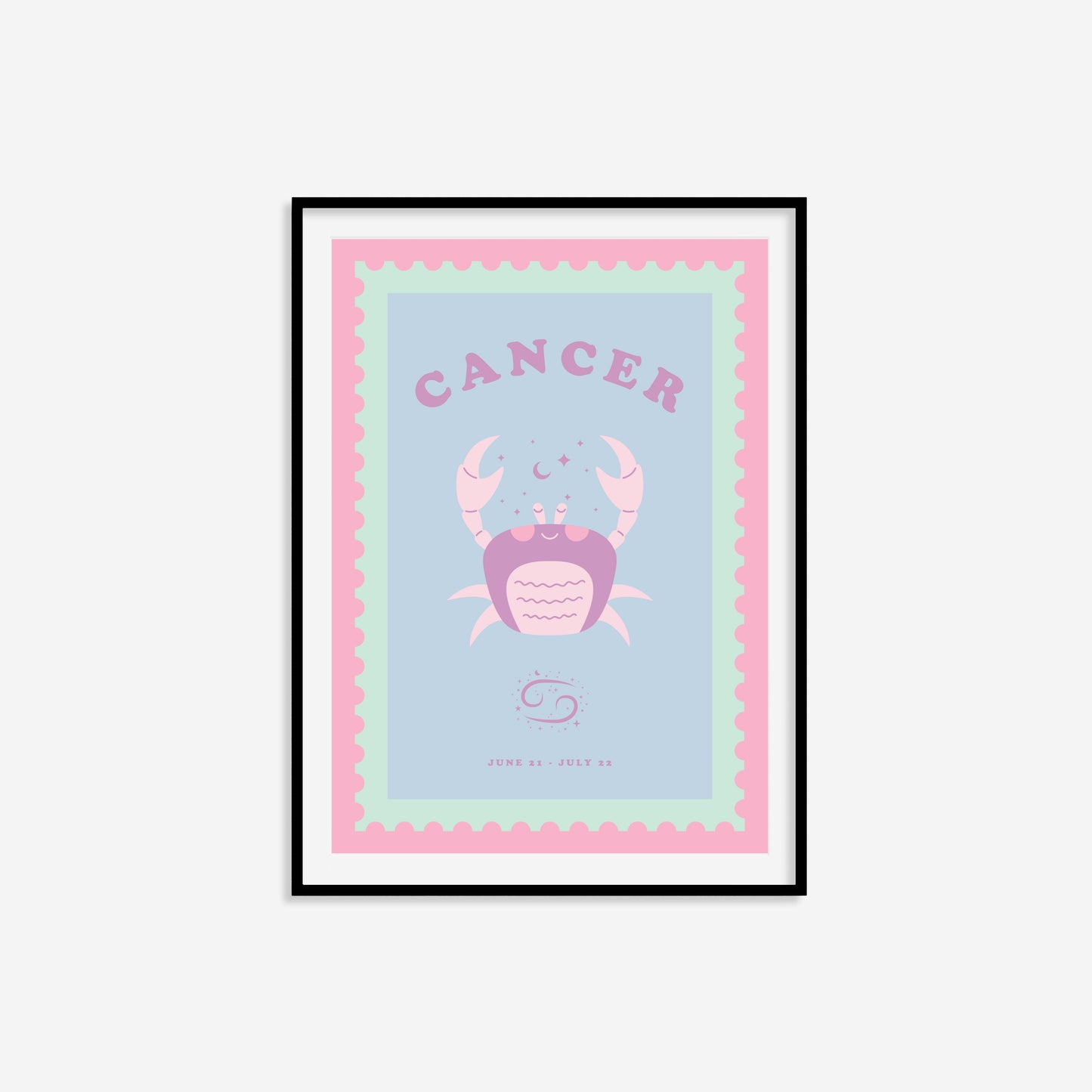 Cute Children's Cancer Zodiac Print