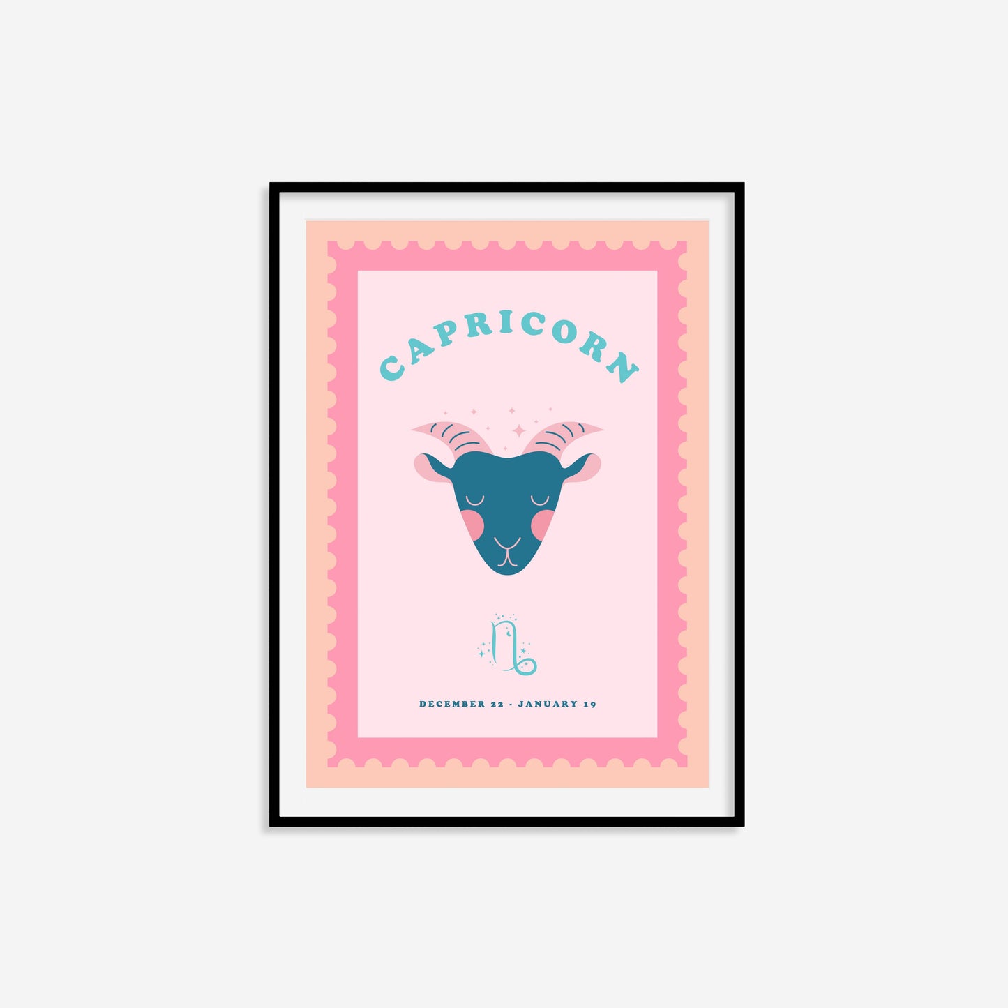 Cute Children's Capricorn Zodiac Print