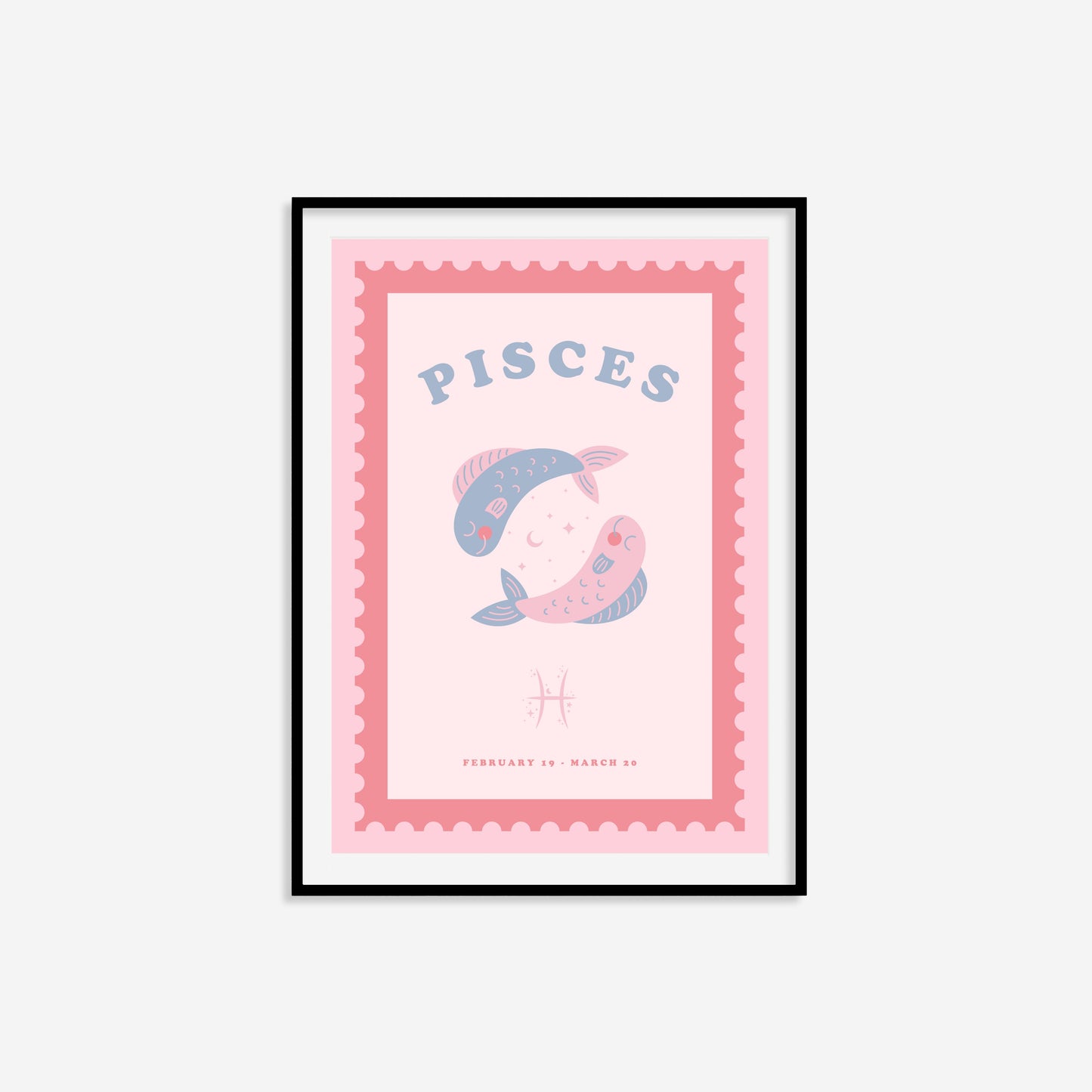 Cute Children's Pisces Zodiac Print