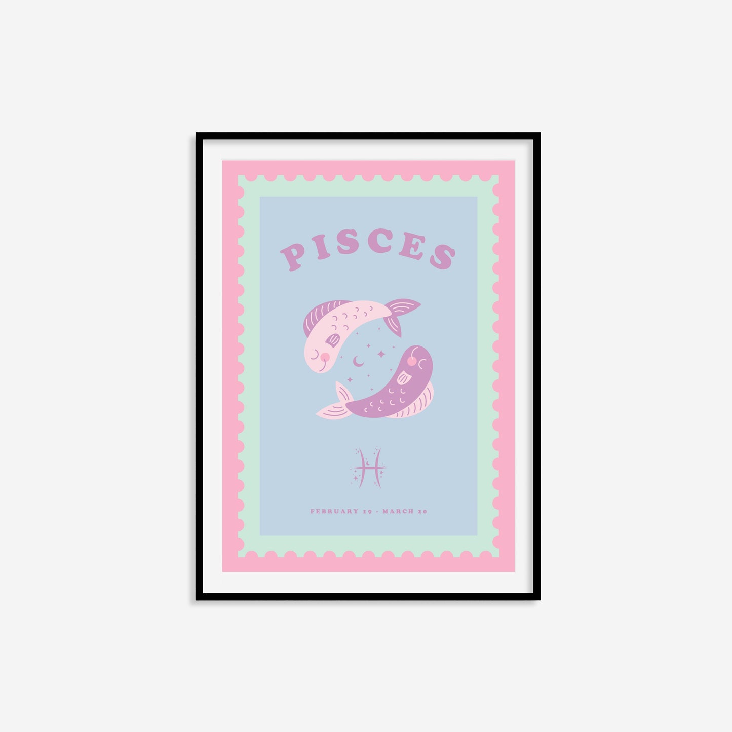 Cute Children's Pisces Zodiac Print