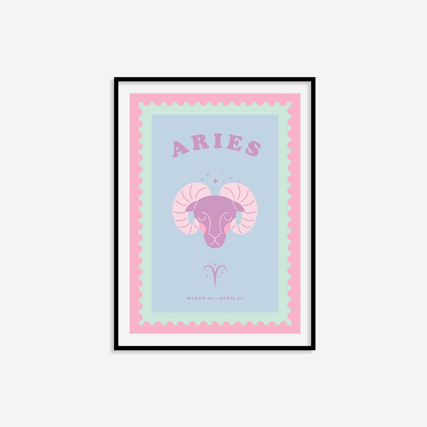 Cute Children's Aries Zodiac Print