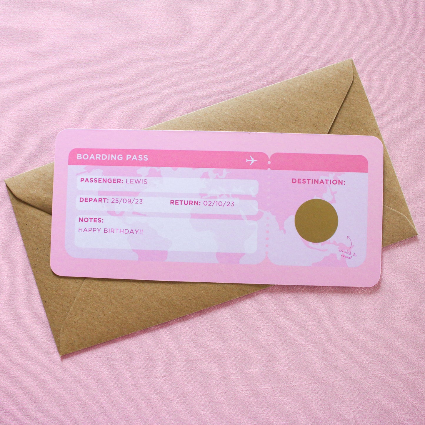 Personalised Holiday Boarding Pass Gift Voucher