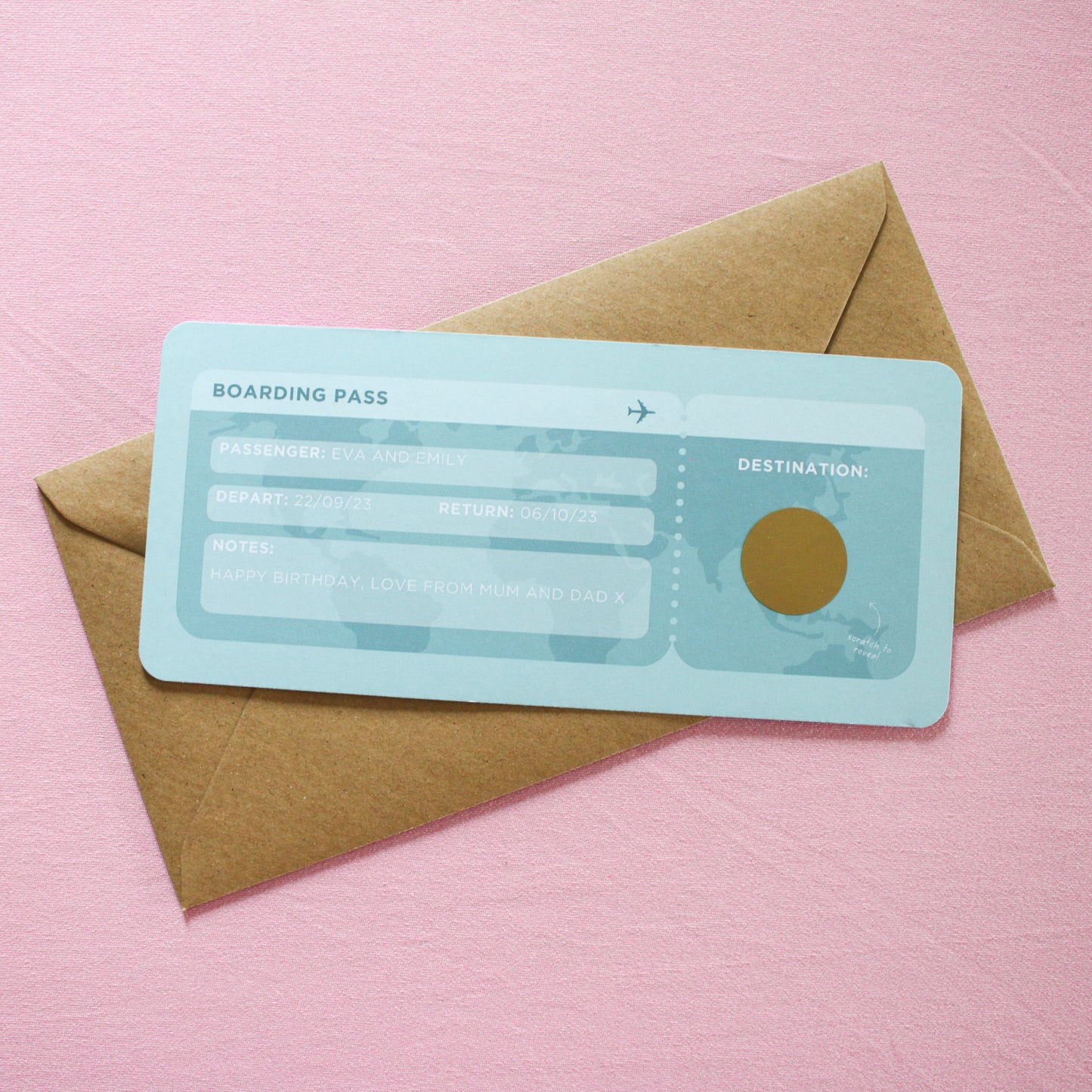 Personalised Holiday Boarding Pass Gift Voucher