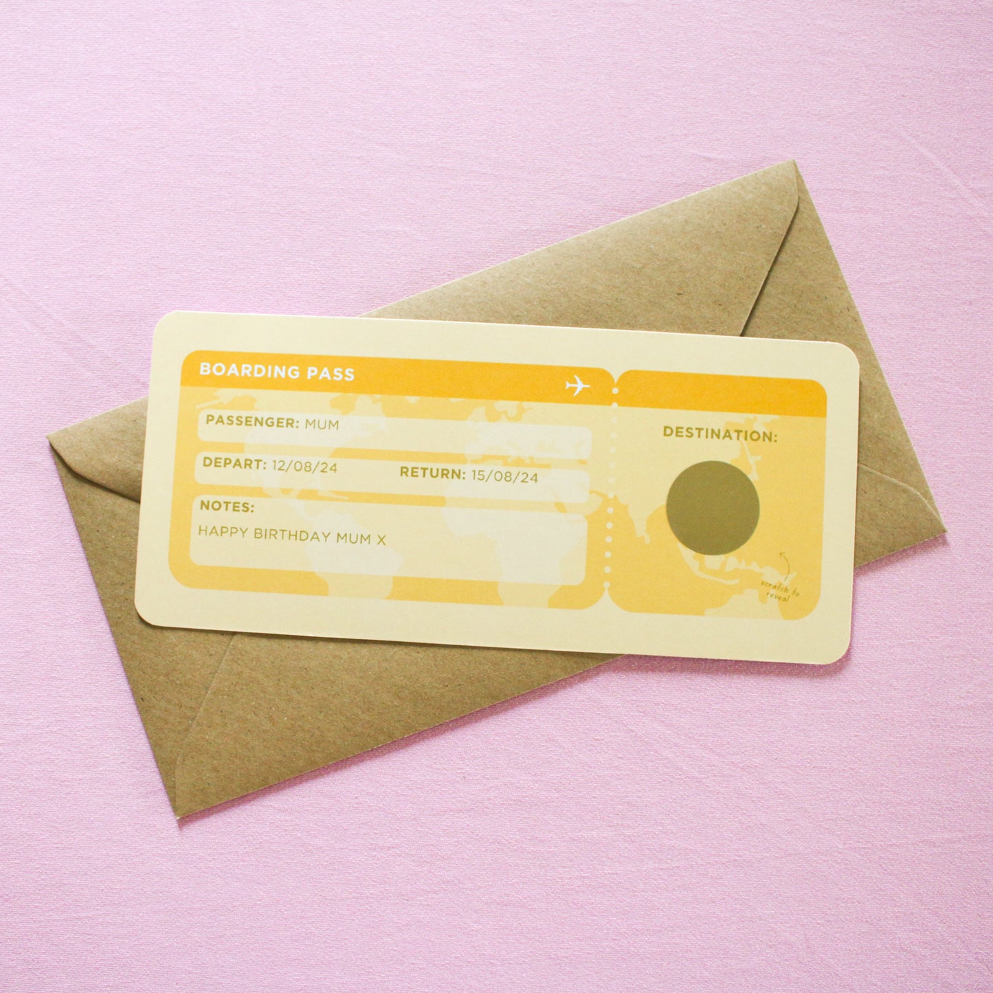 Personalised Holiday Boarding Pass Gift Voucher