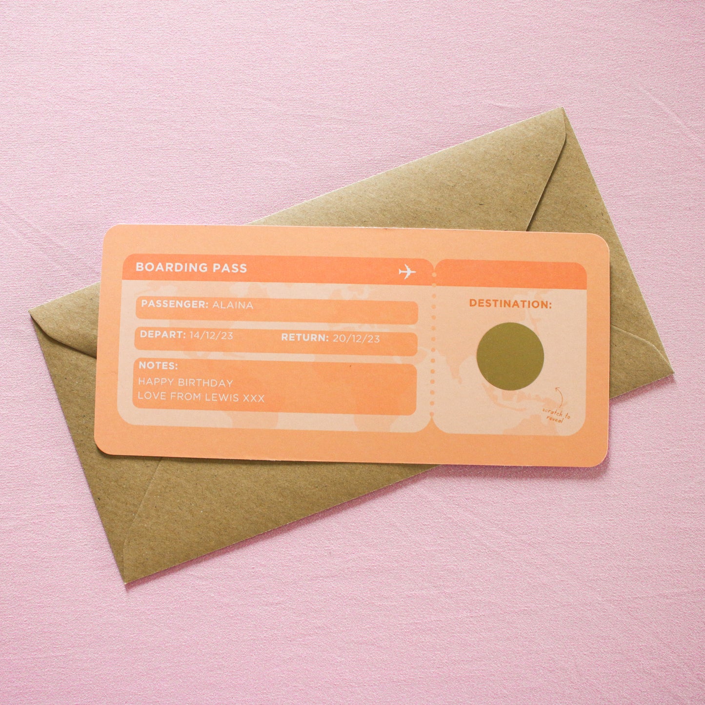 Personalised Holiday Boarding Pass Gift Voucher