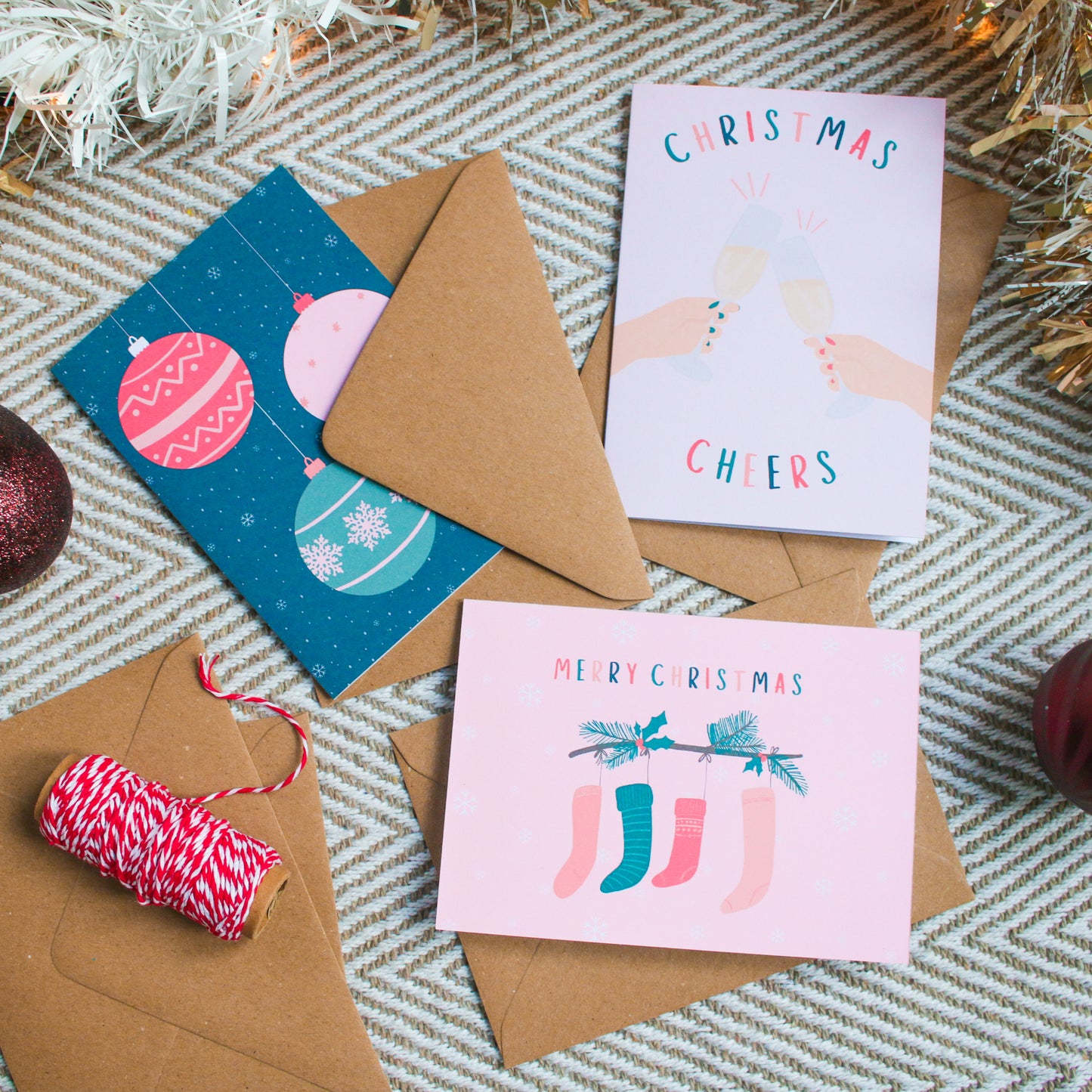 Baubles Christmas Card