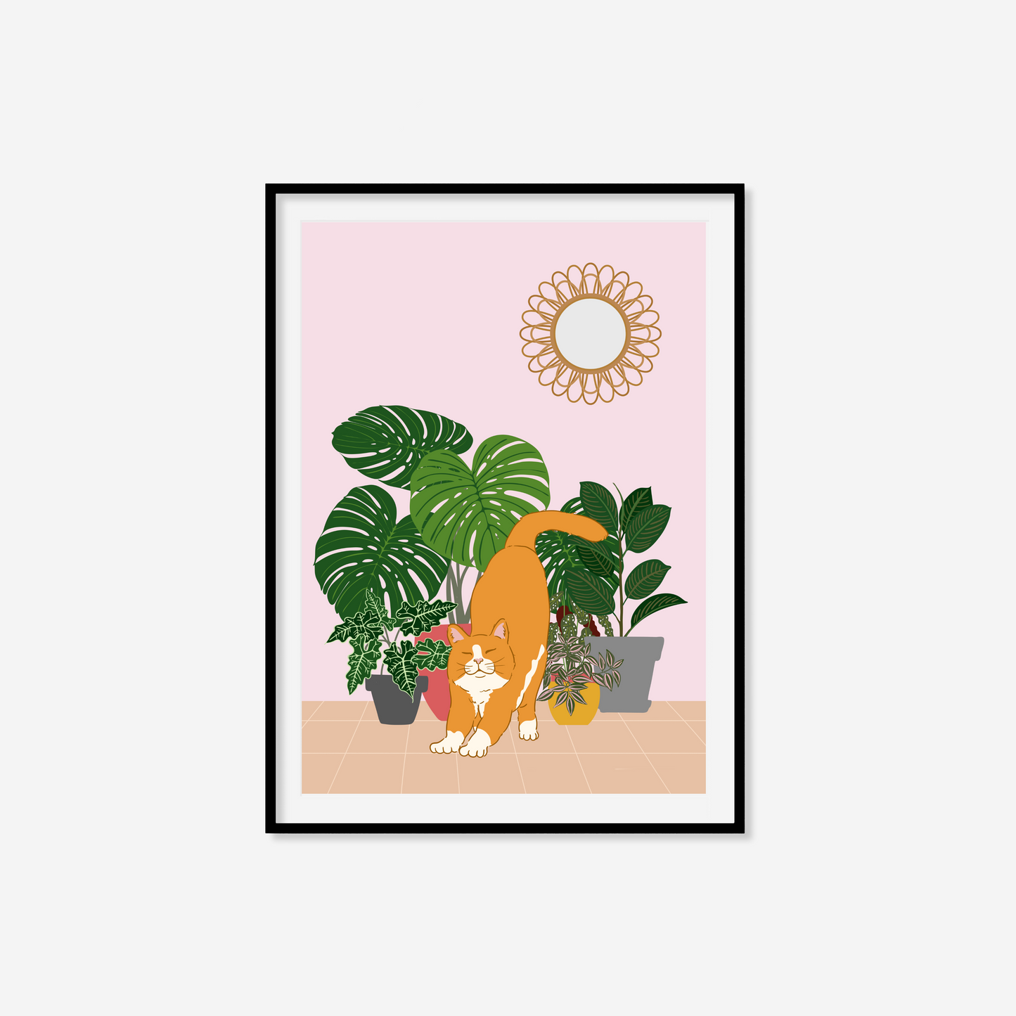 Eclectic Cat and Plants Print