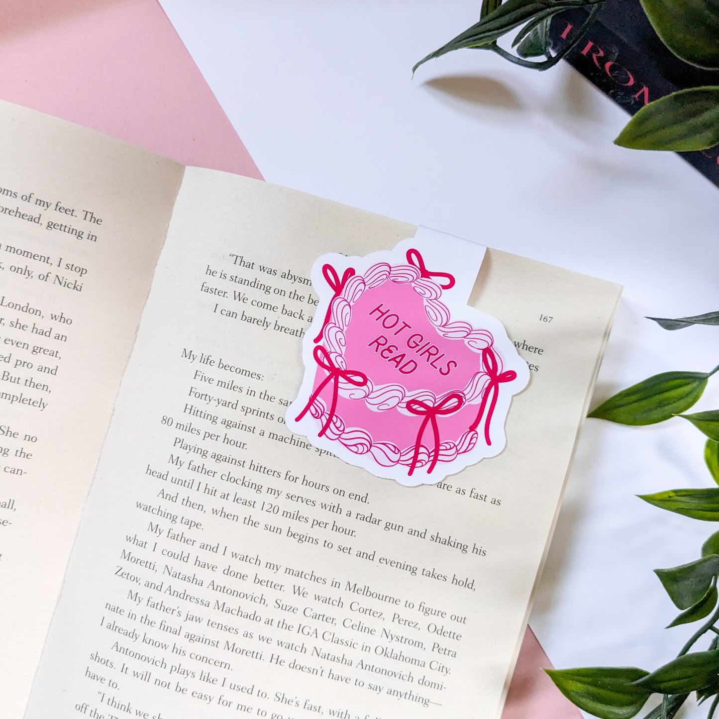 Hot Girls Read Cake Magnetic Die-Cut Bookmark