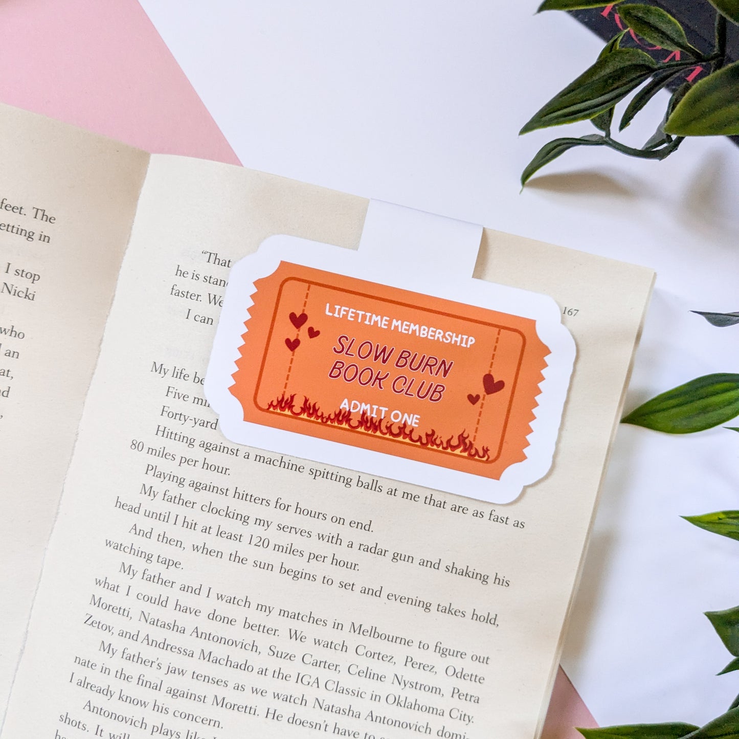 Slow Burn Bookclub Magnetic Die-Cut Bookmark