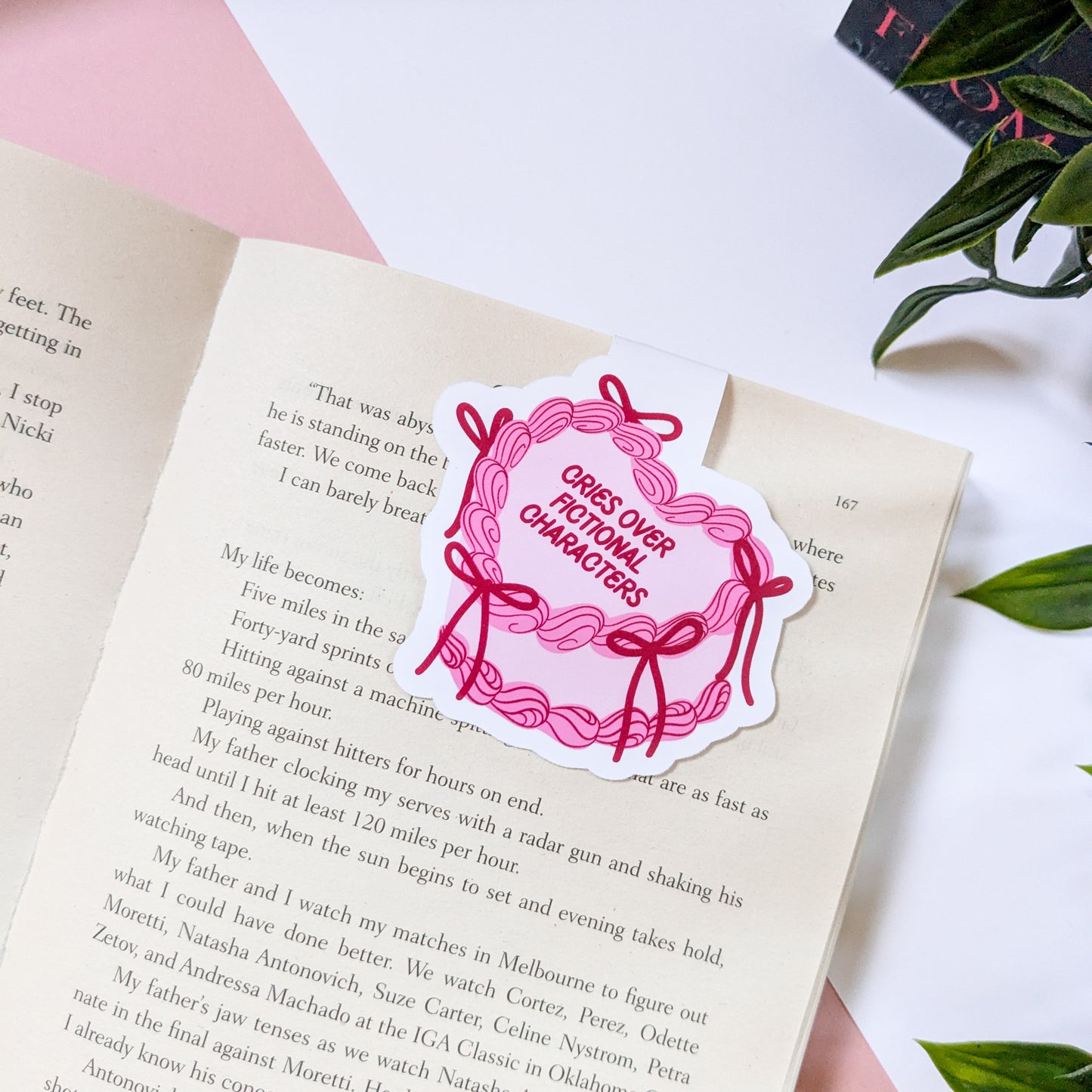 Cries Over Fictional Characters Cake Magnetic Die-Cut Bookmark
