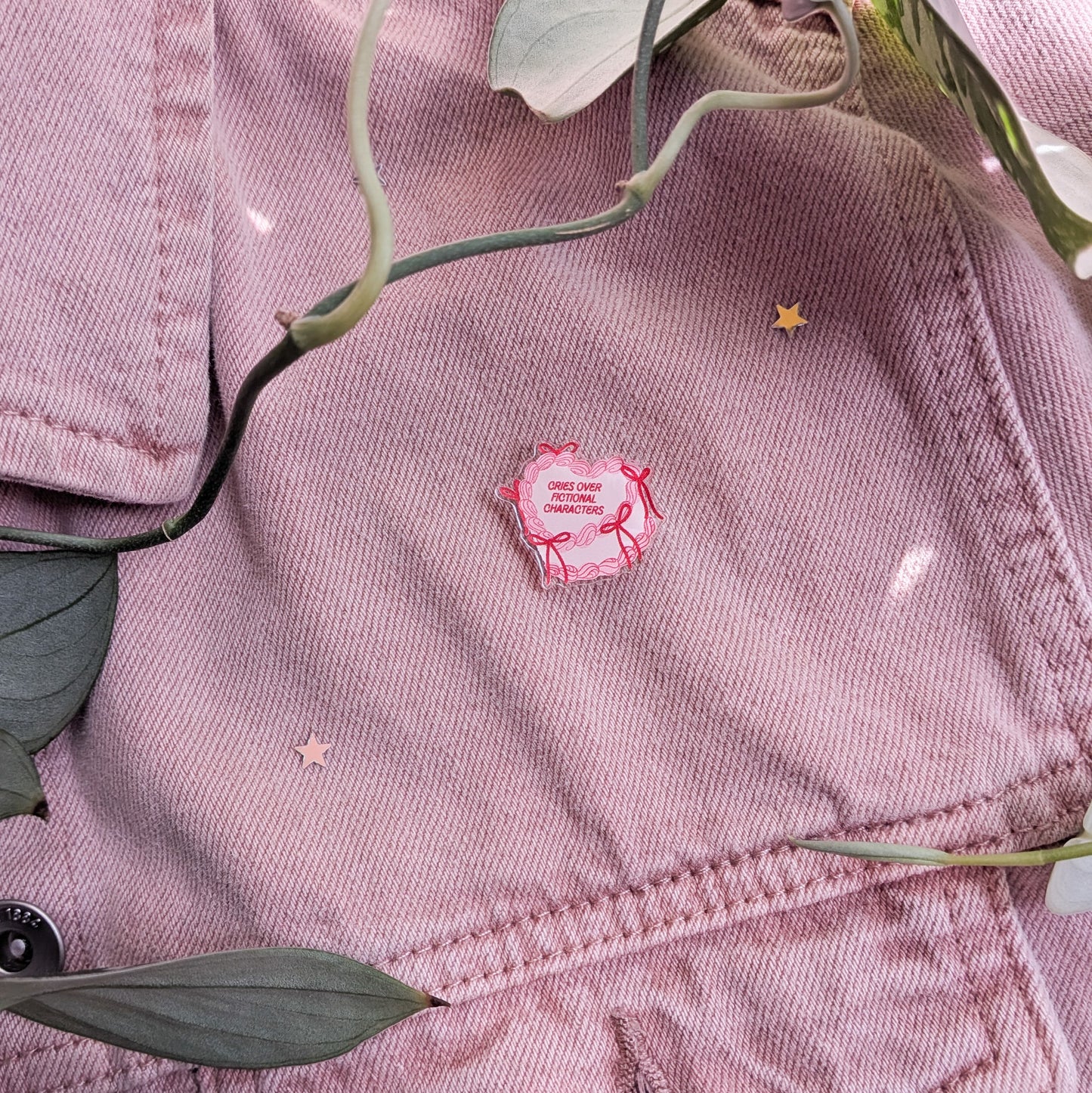 Cries Over Fictional Characters Acrylic Pin Badge