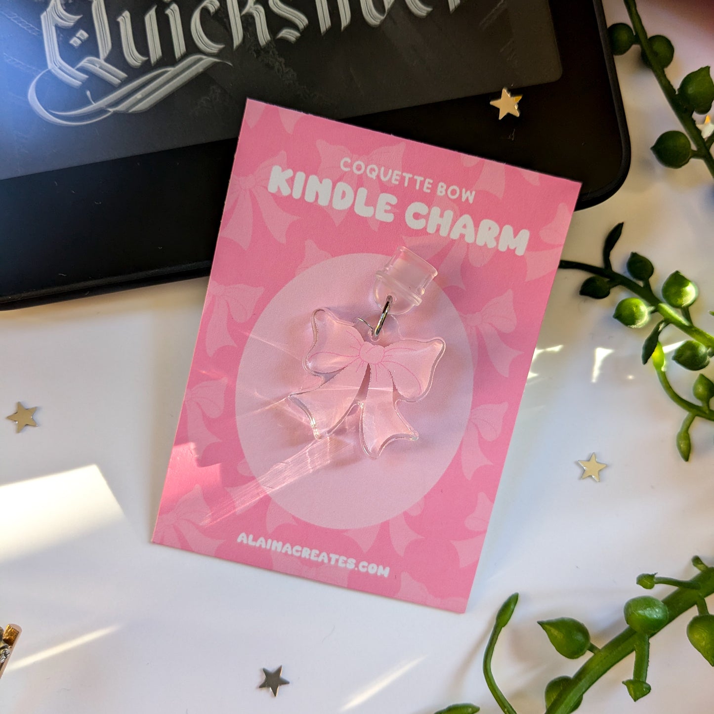 Pink Coquette Bow Kindle Charm