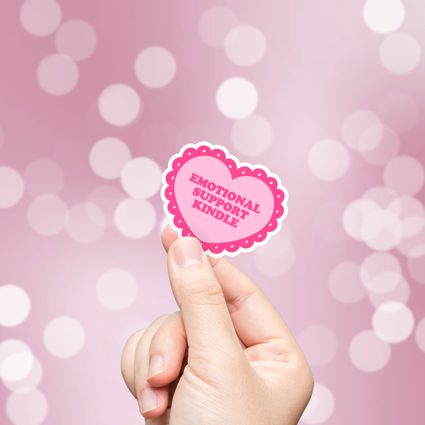 Emotional Support Kindle Heart Sticker