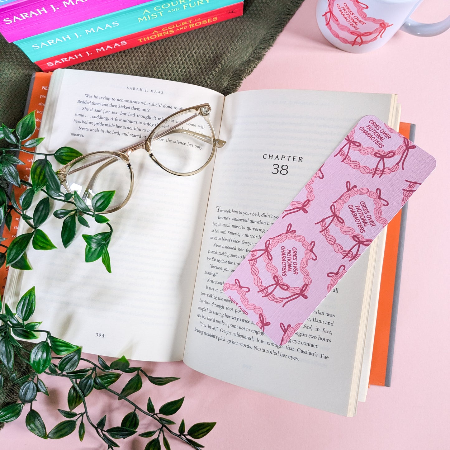 Cries Over Fictional Characters Linen Card Bookmark