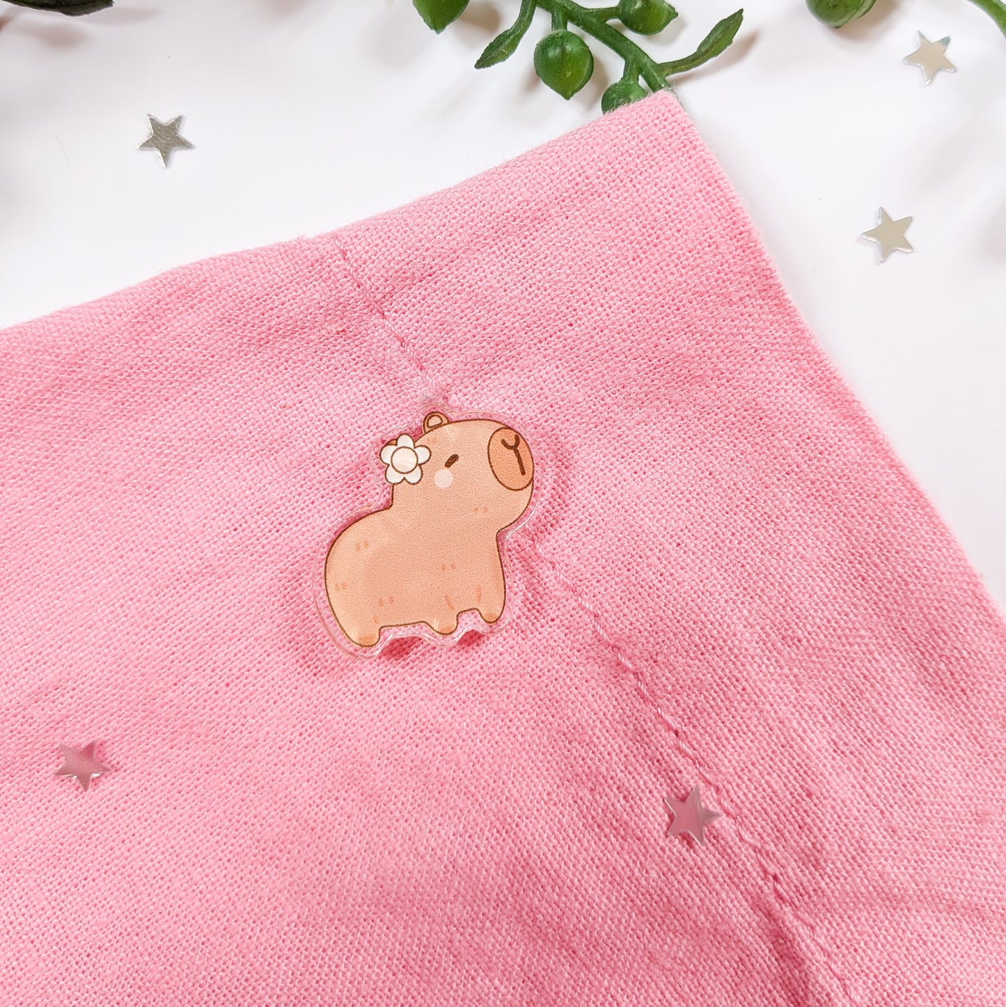 Capybara Acrylic Pin Badge