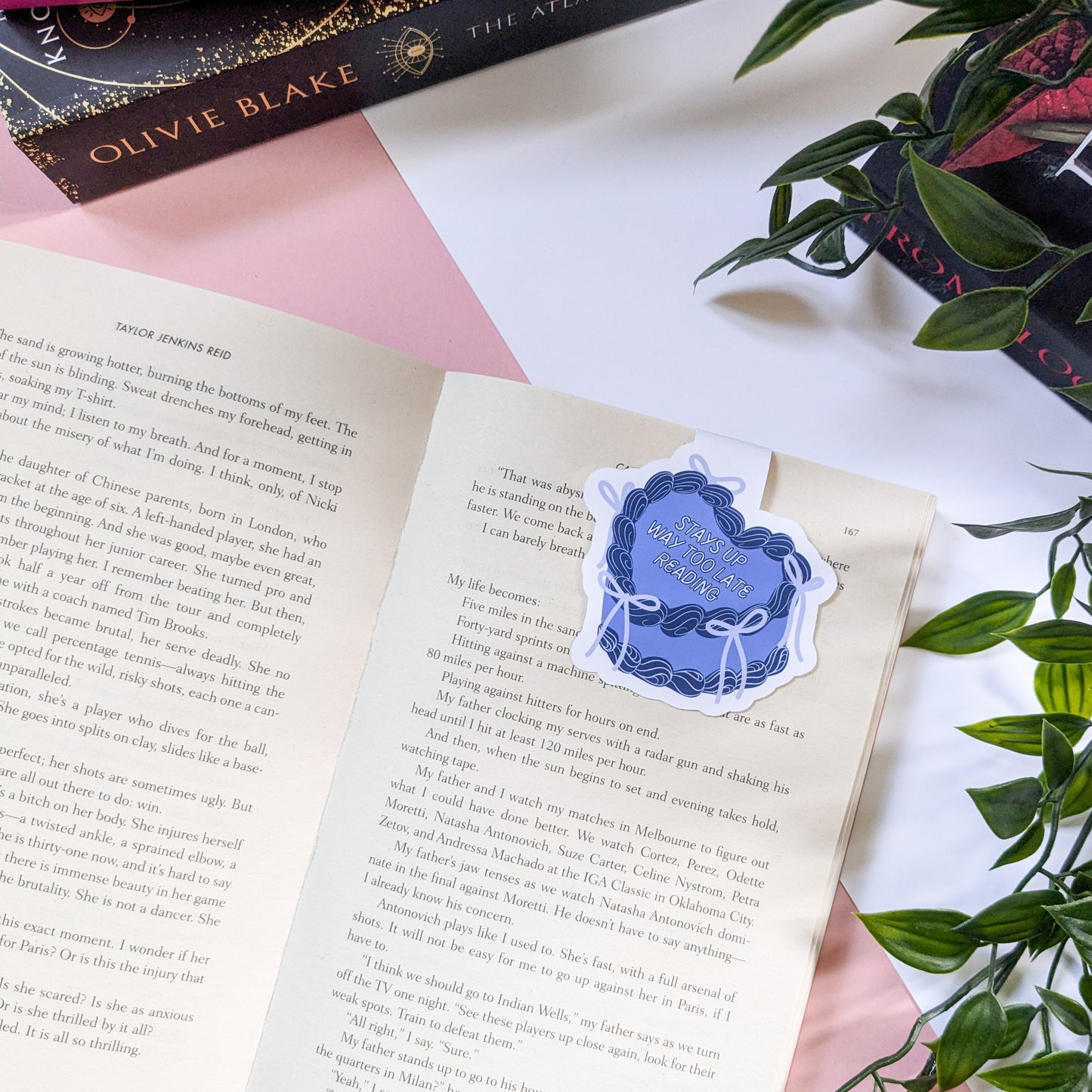 Stays Up Way Too Late Reading Cake Magnetic Die-Cut Bookmark