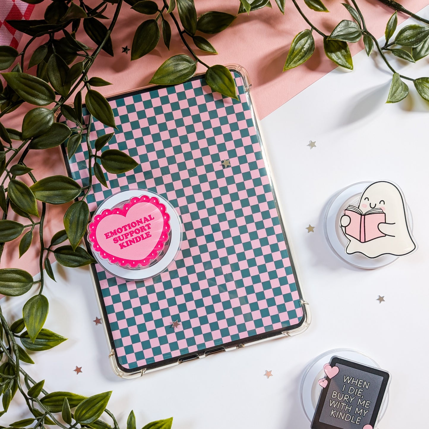 Emotional Support Kindle Heart Magnetic Kindle/Phone Grip