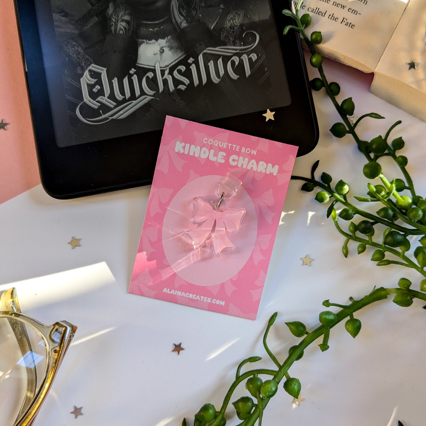 Pink Coquette Bow Kindle Charm