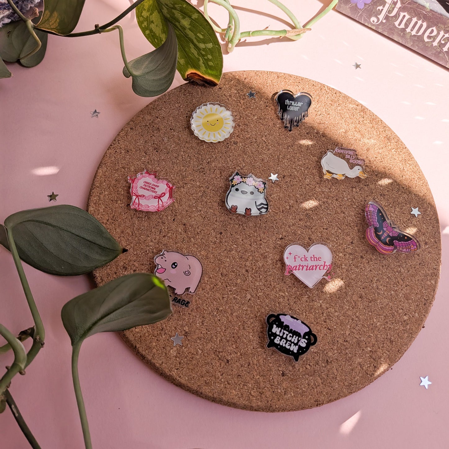 Witchy Moth Acrylic Pin Badge