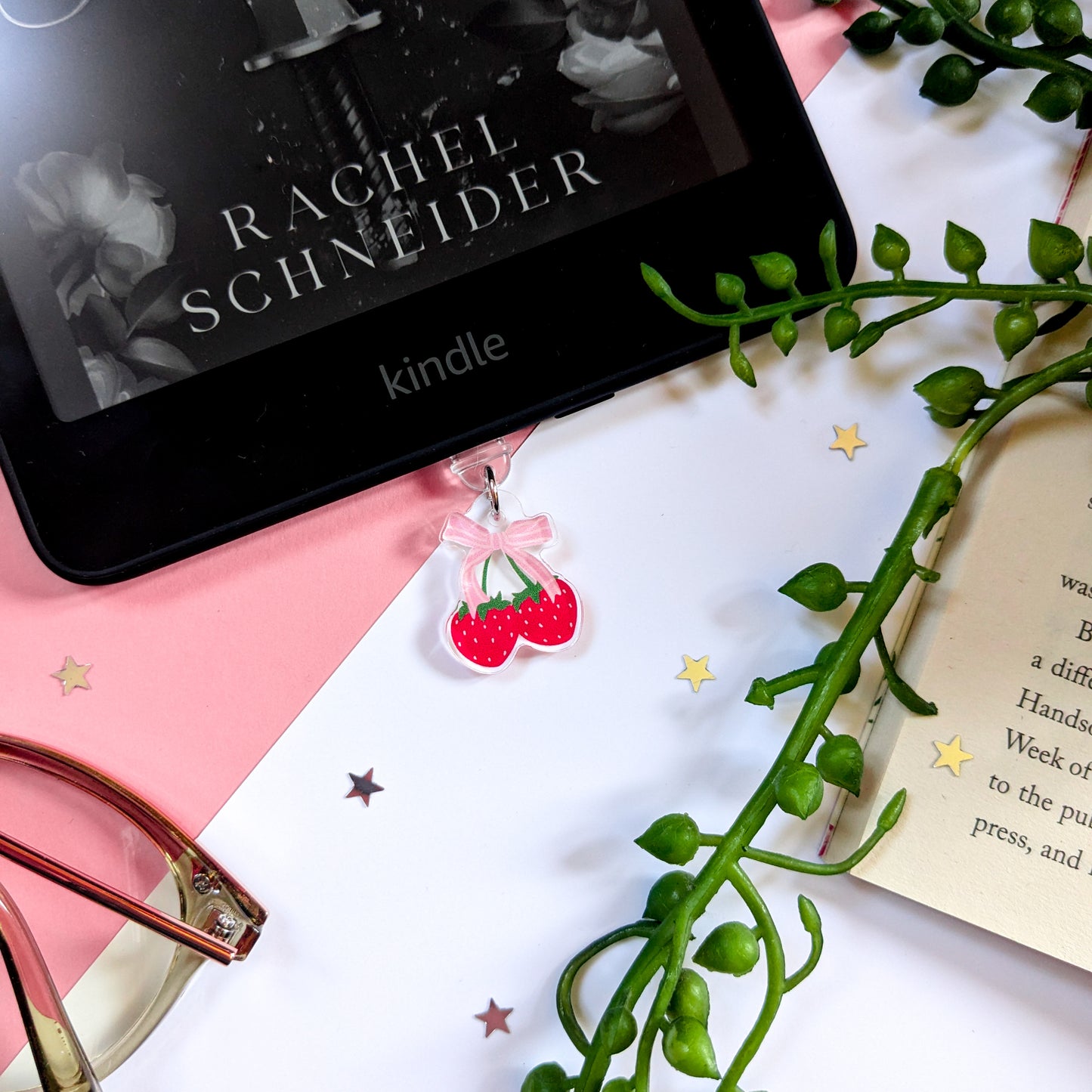 Coquette Strawberry Bow Kindle Charm