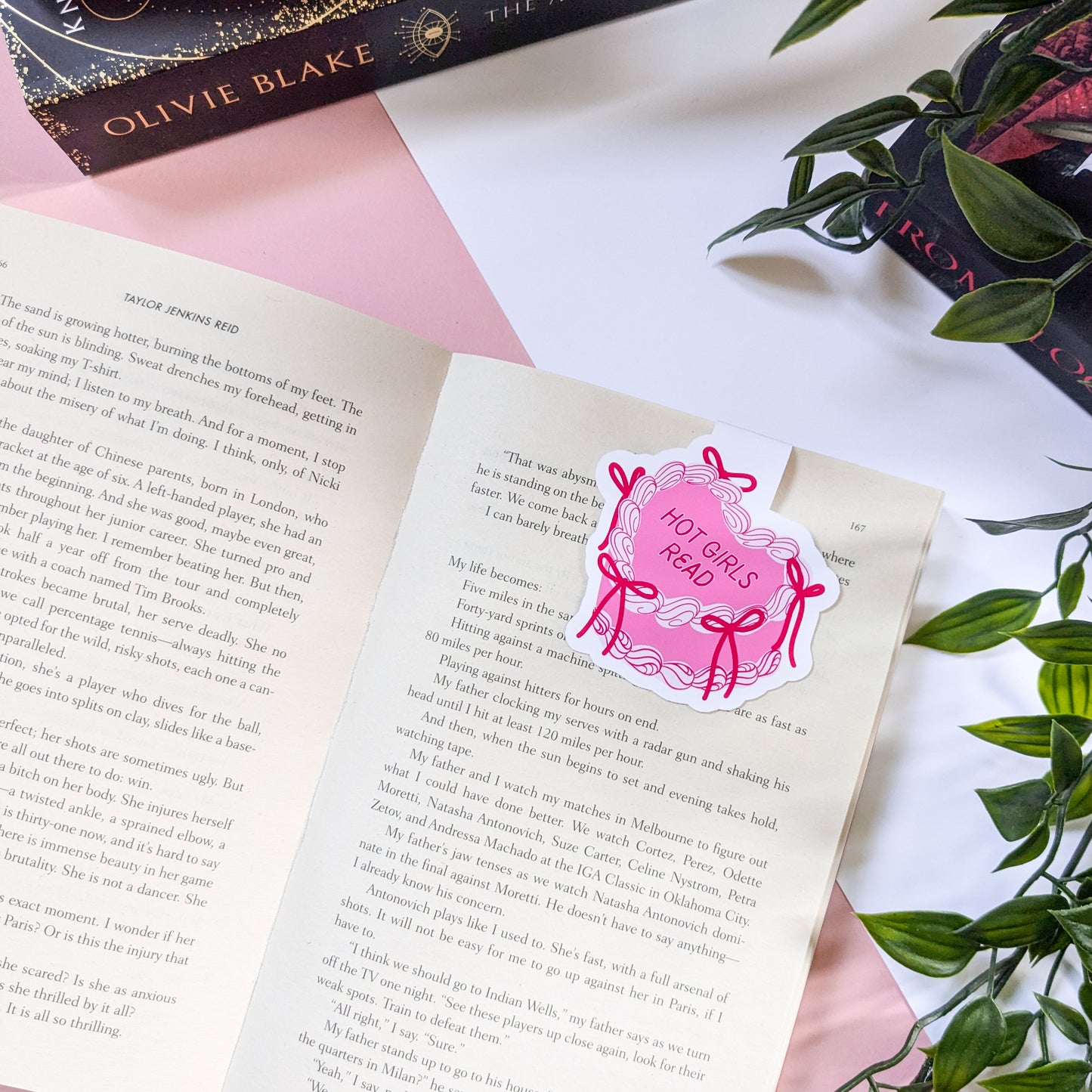 Hot Girls Read Cake Magnetic Die-Cut Bookmark