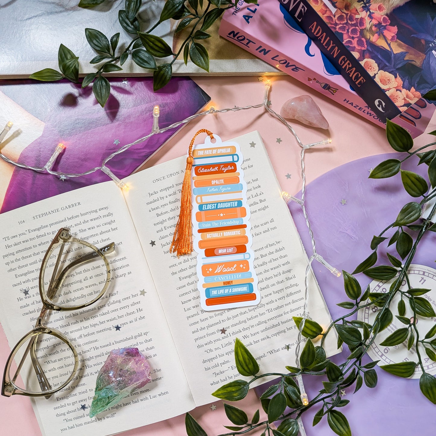 Taylor Swift The Life Of A Showgirl Book Stack Bookmark With Tassel