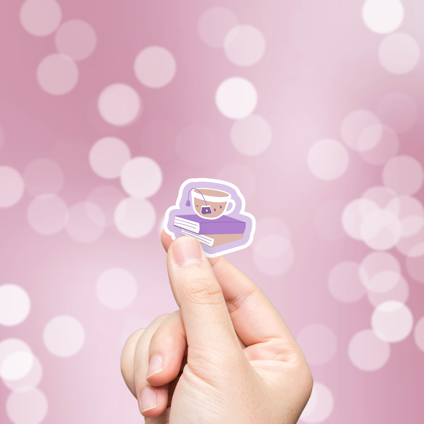 Tea On Books Sticker