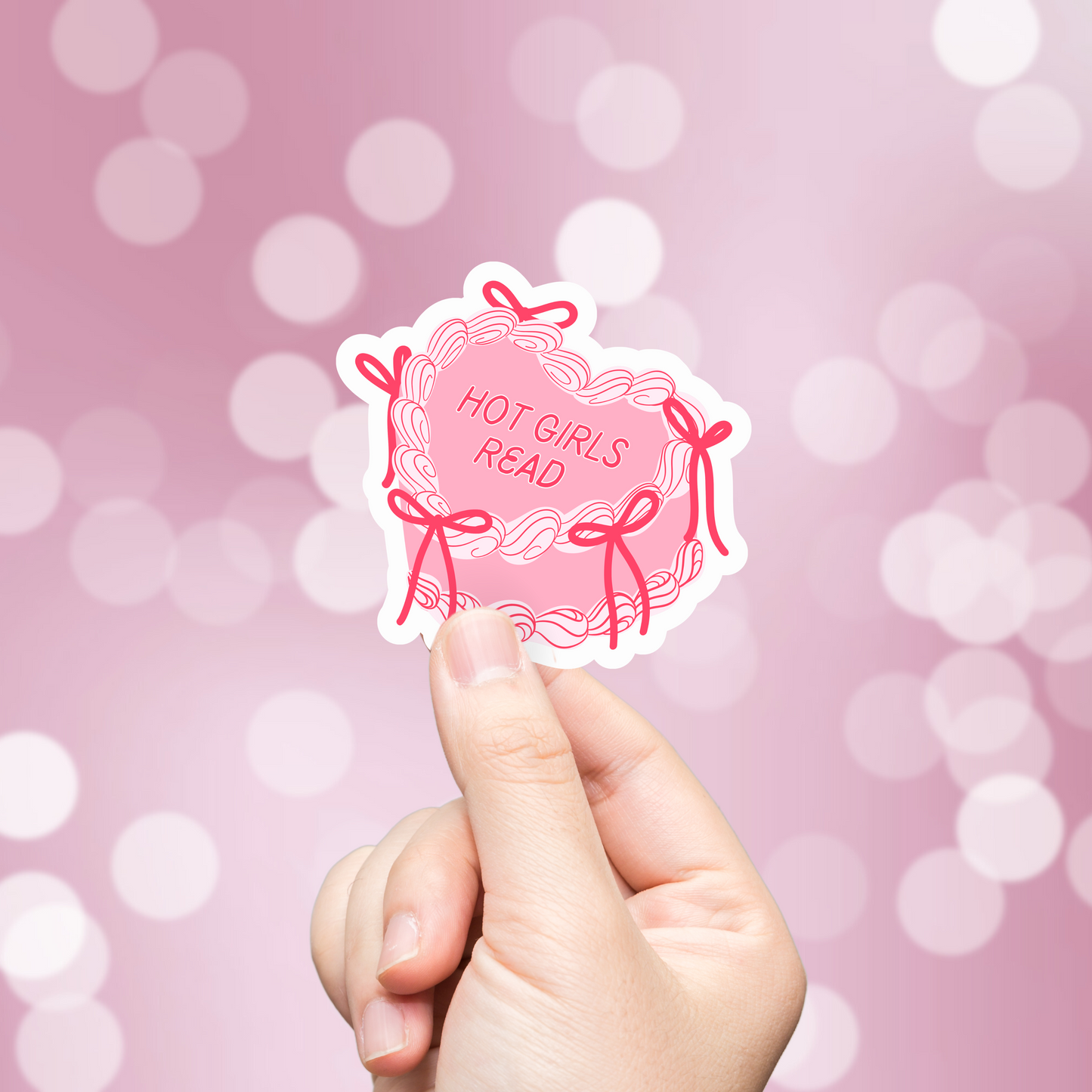 Hot Girls Read Cake Sticker