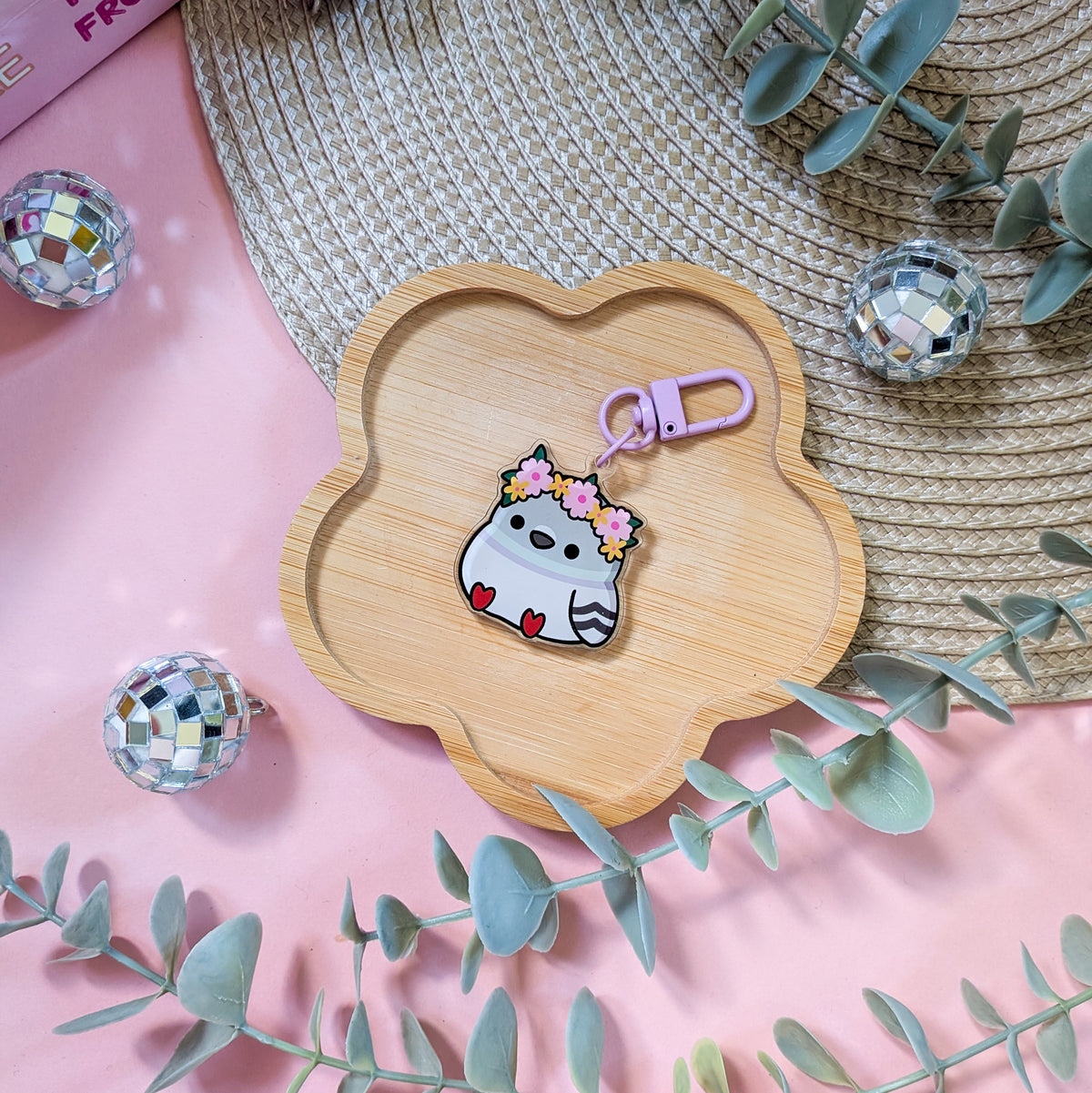 Flower Crown Pidgie Acrylic Keychain
