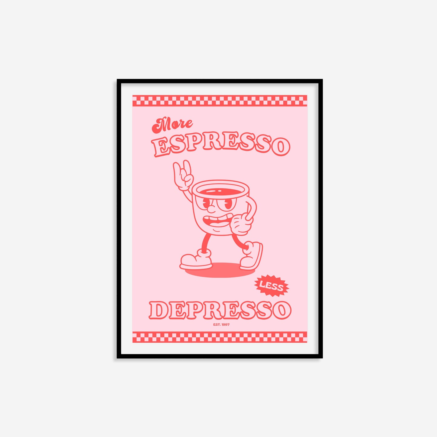 Retro More Espresso Less Depresso Print