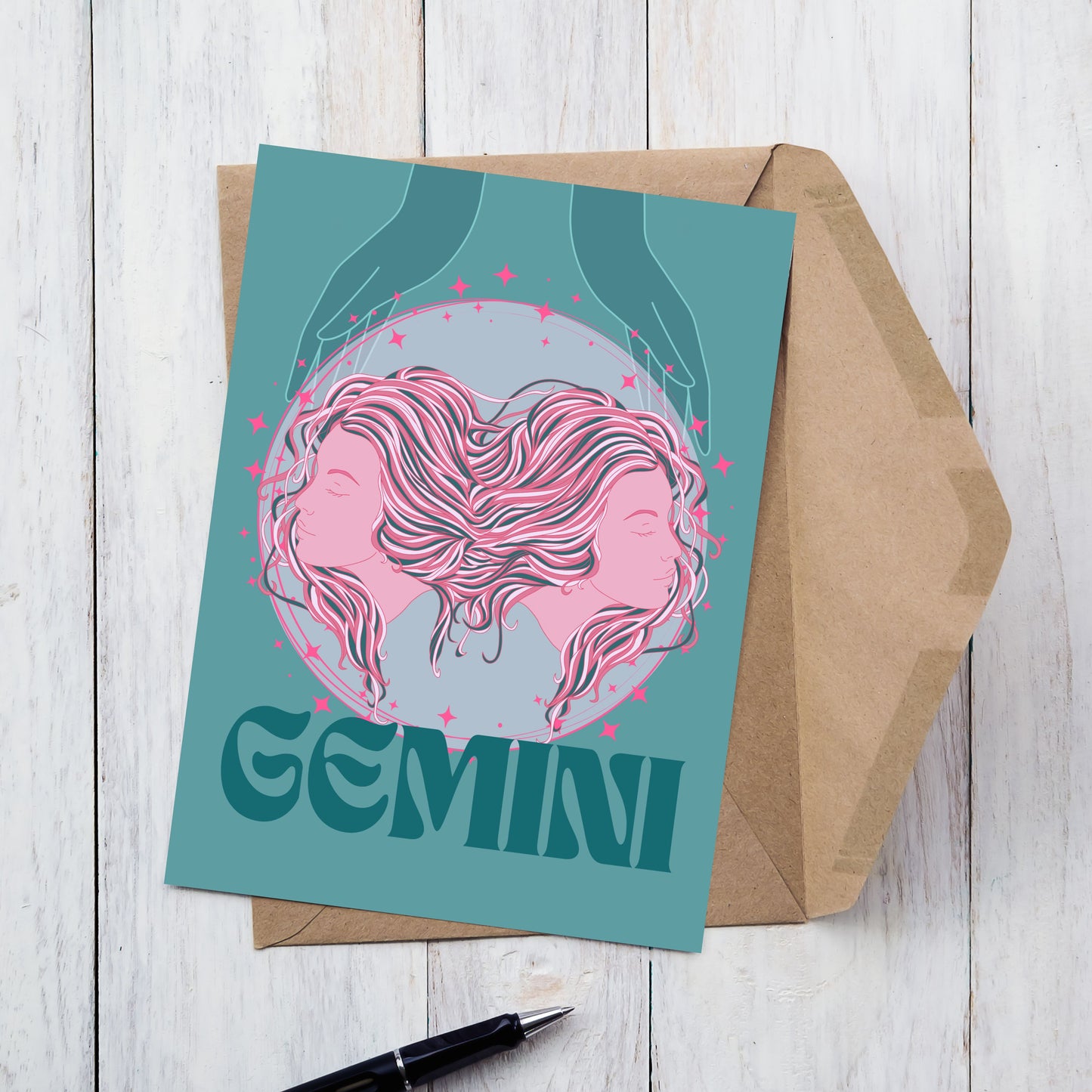 Gemini Zodiac Birthday Card