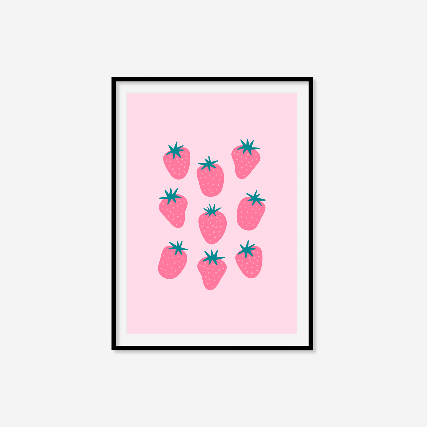 Retro Strawberries Print