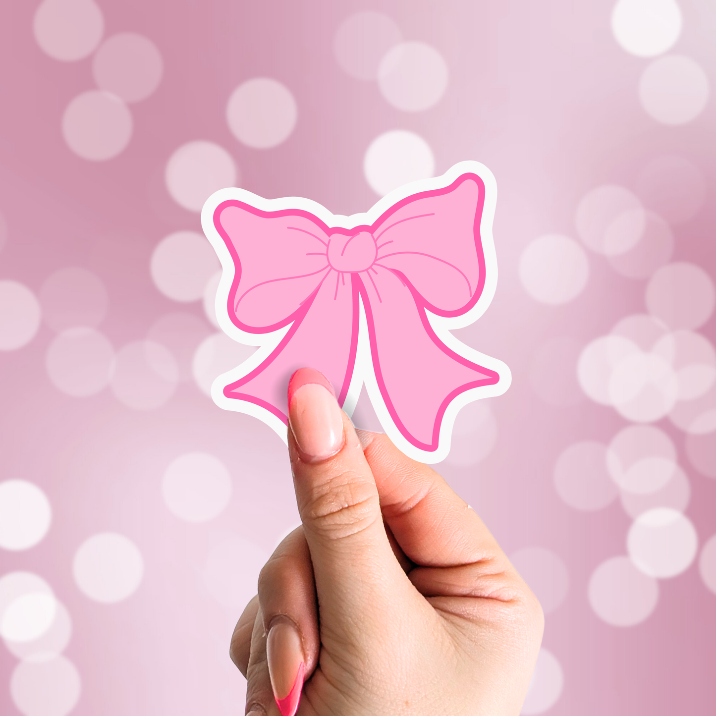 Pink Bow Vinyl Sticker