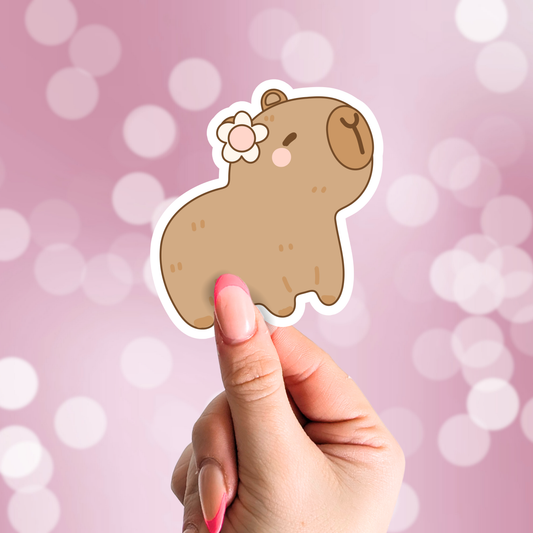 Cute Capybara Vinyl Sticker