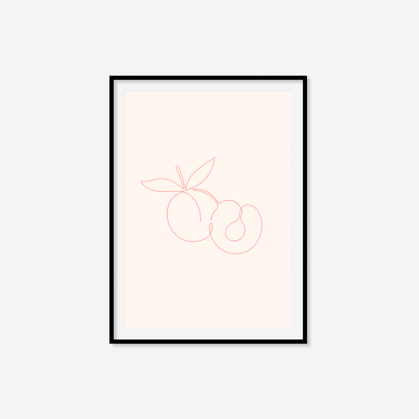 Peach Line Art Print