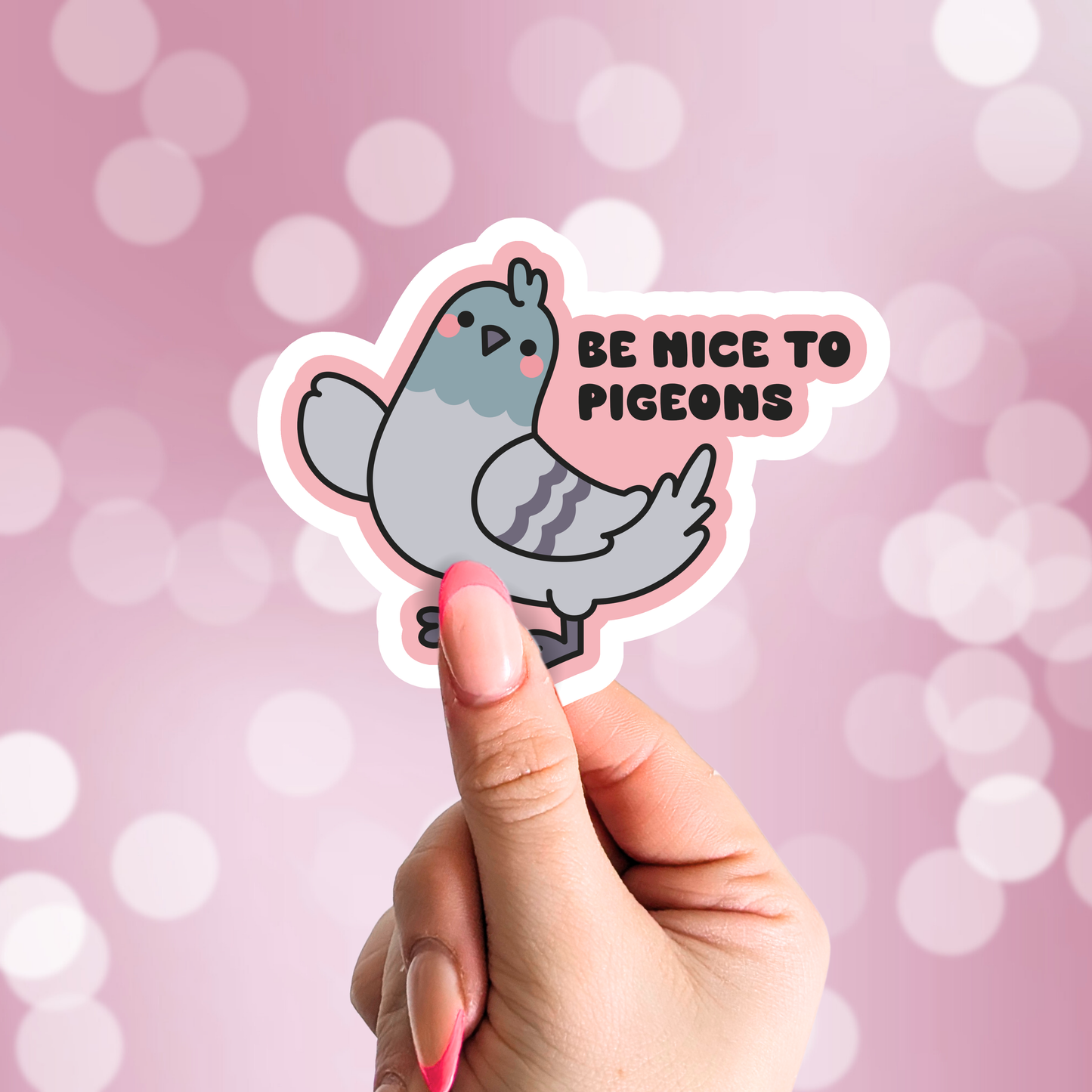 Be Nice To Pigeons Vinyl Sticker