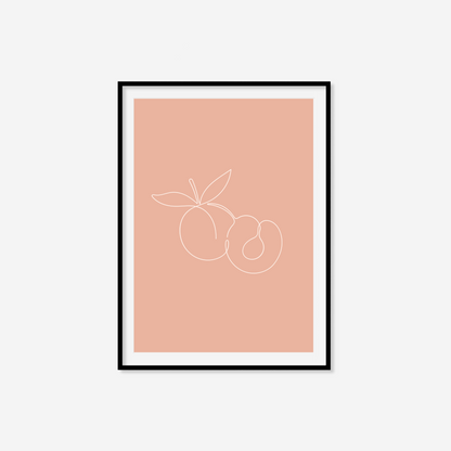 Peach Line Art Print