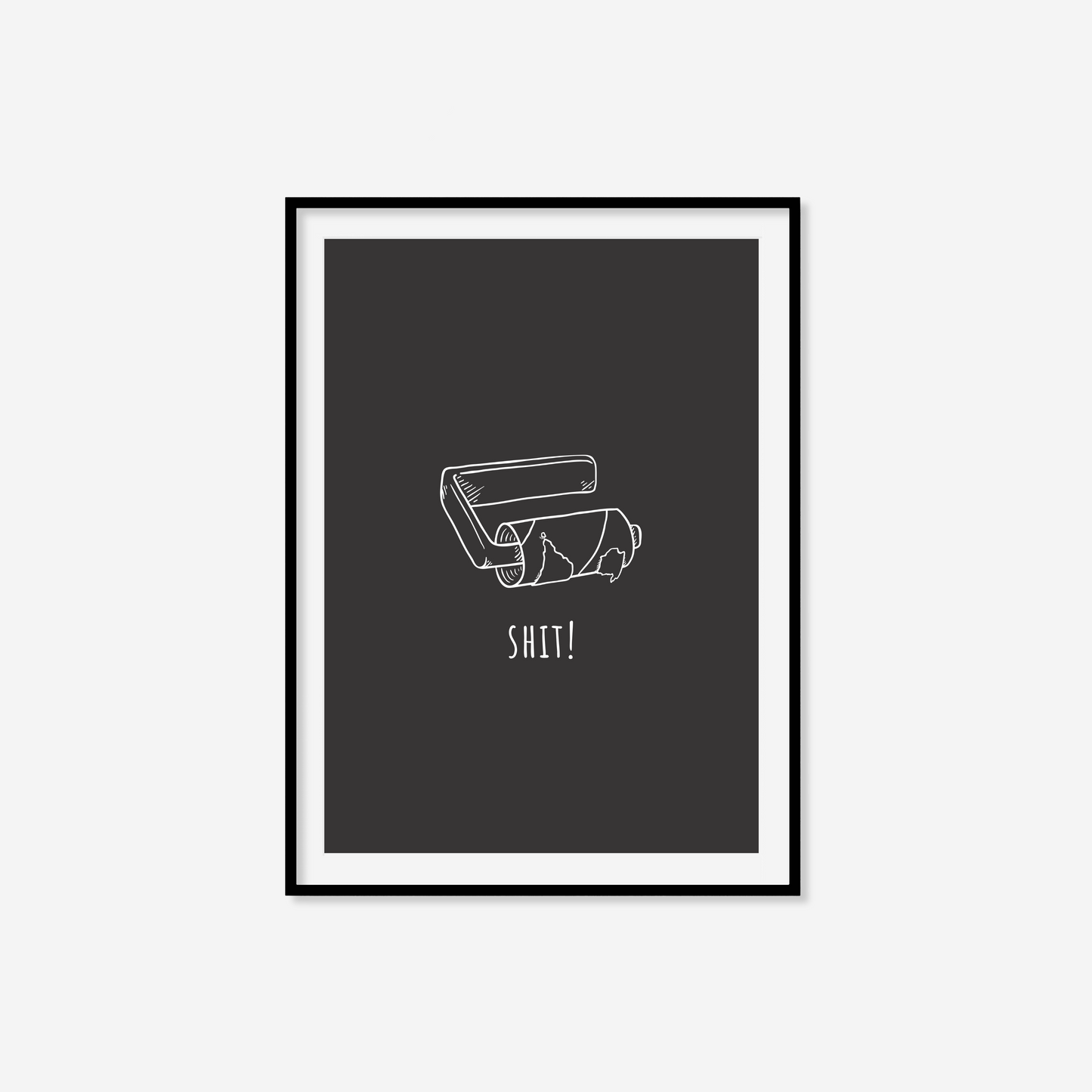 'Shit!' Empty Toilet Roll Holder Print