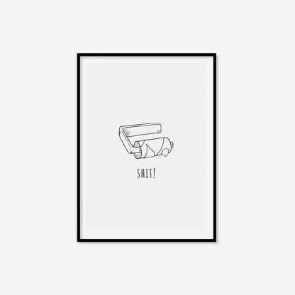 'Shit!' Empty Toilet Roll Holder Print