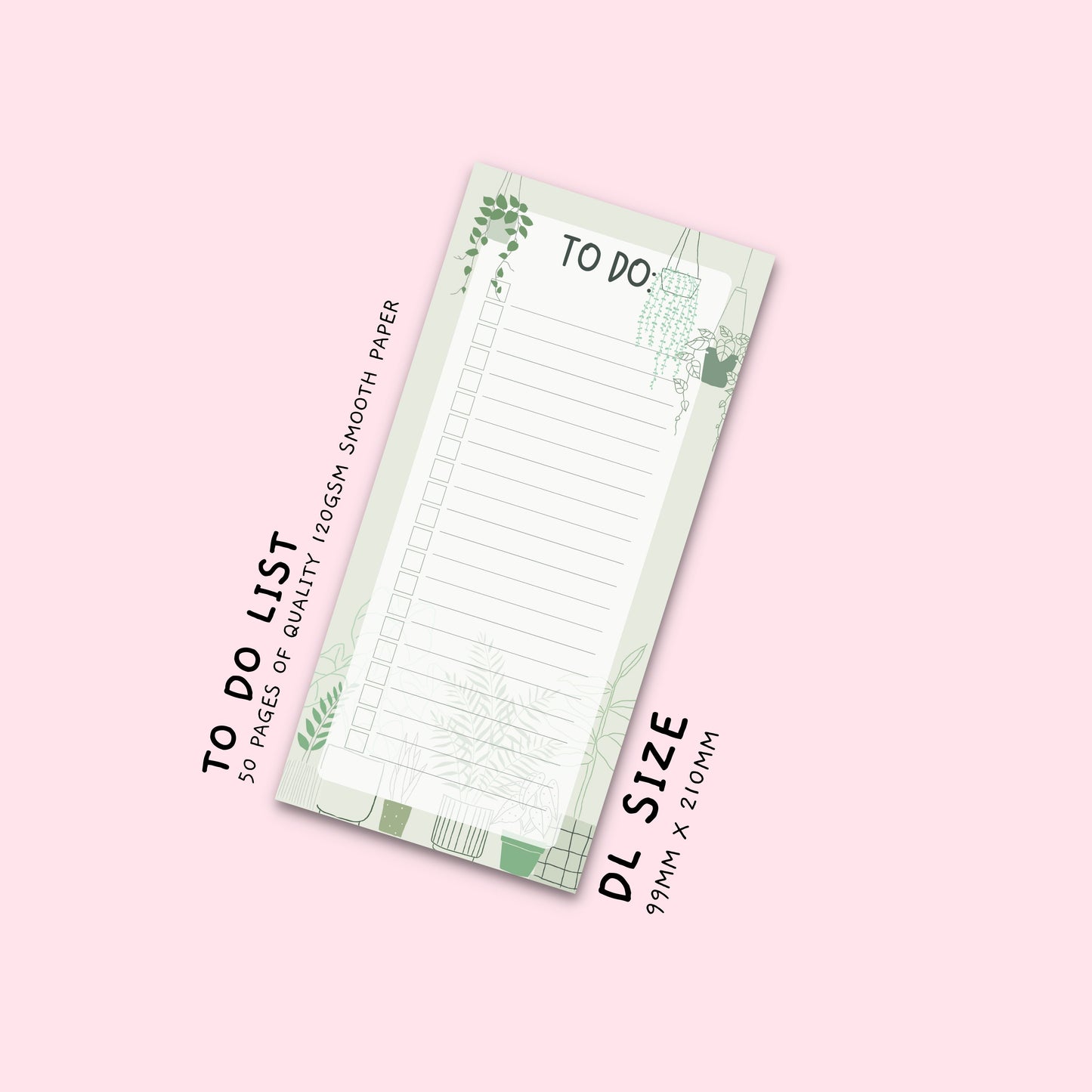 Plant Print To Do List Notepad