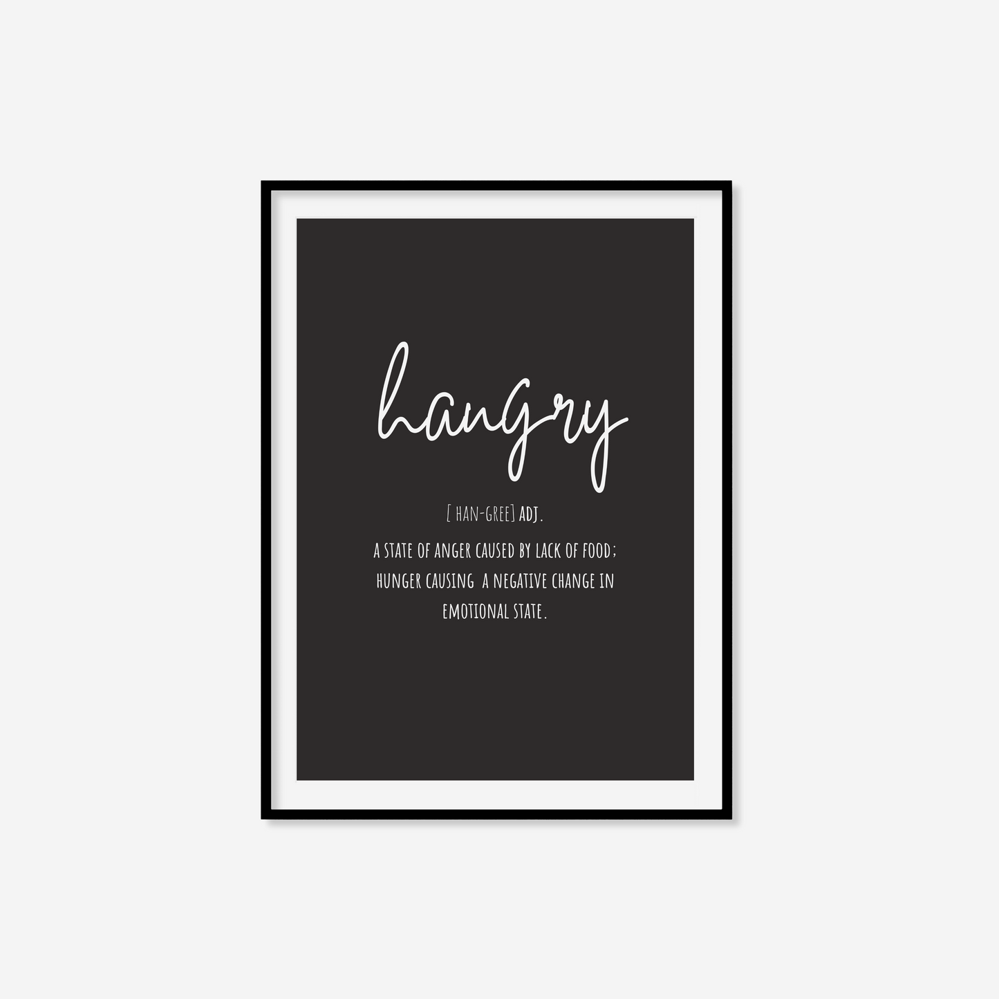 Hangry Definition Print