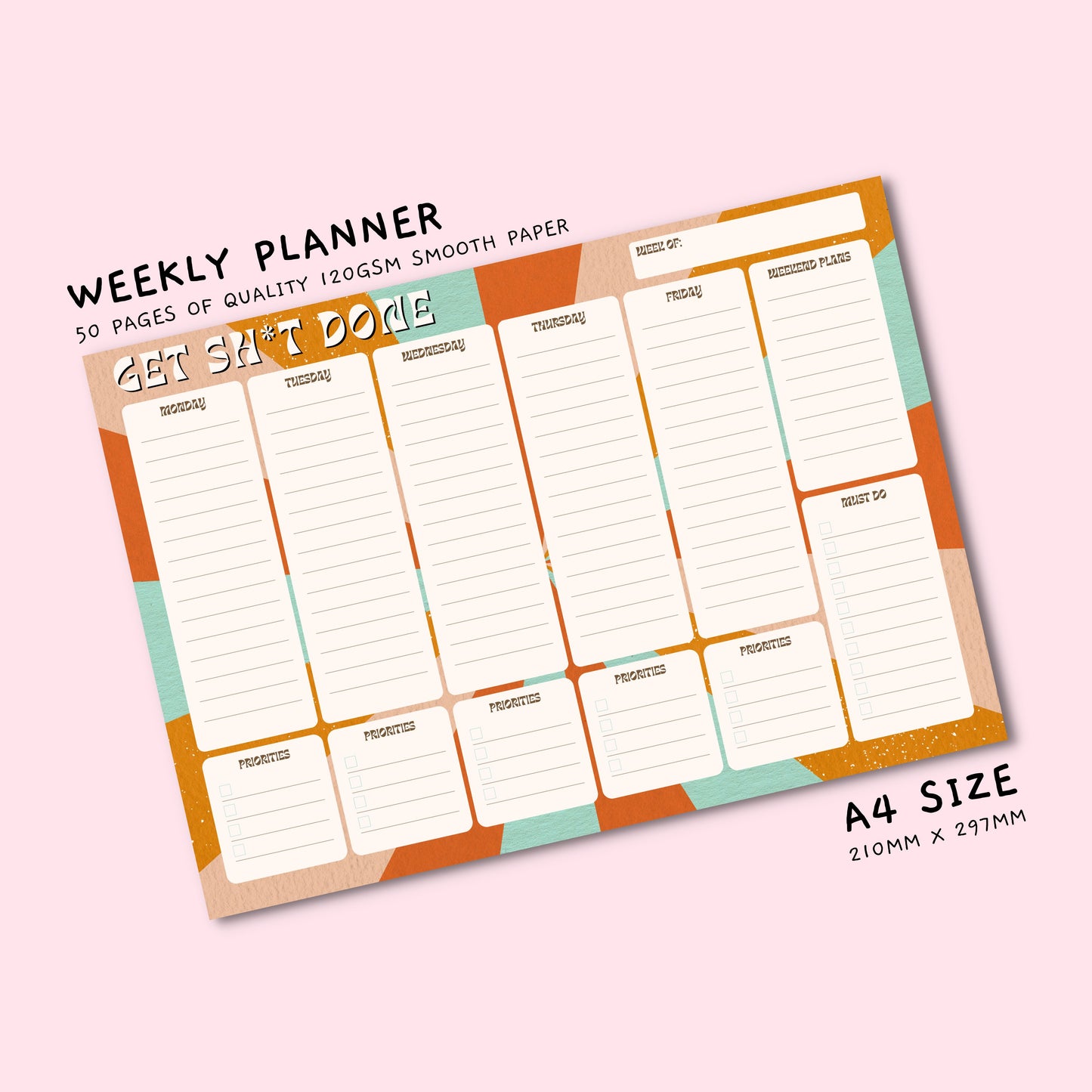 Retro Print Weekly Planner