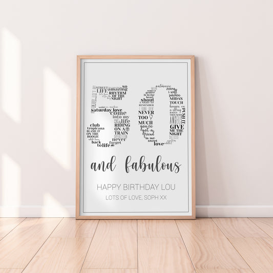 Personalised Word Bubble Gift Print