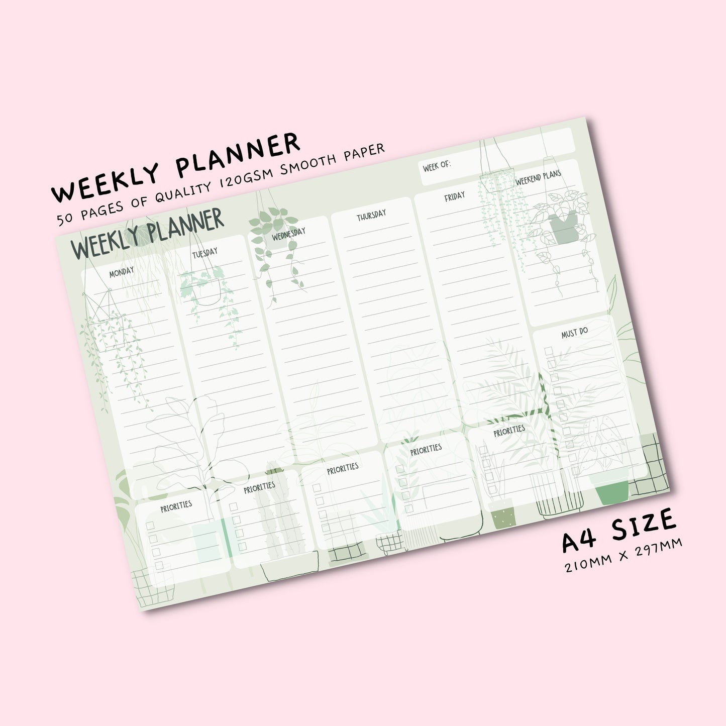 Plant Print Weekly Planner