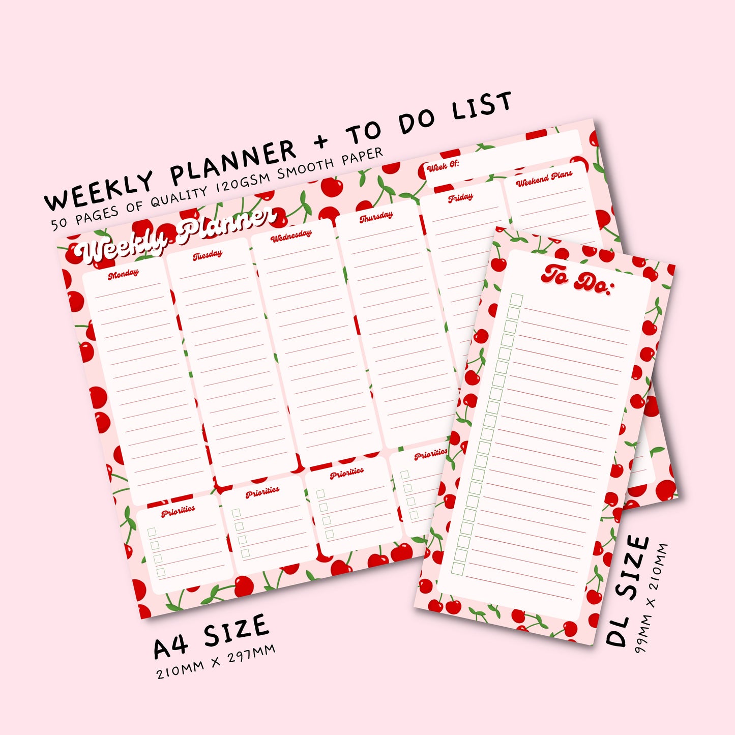 Cherry Print Notepad Bundle