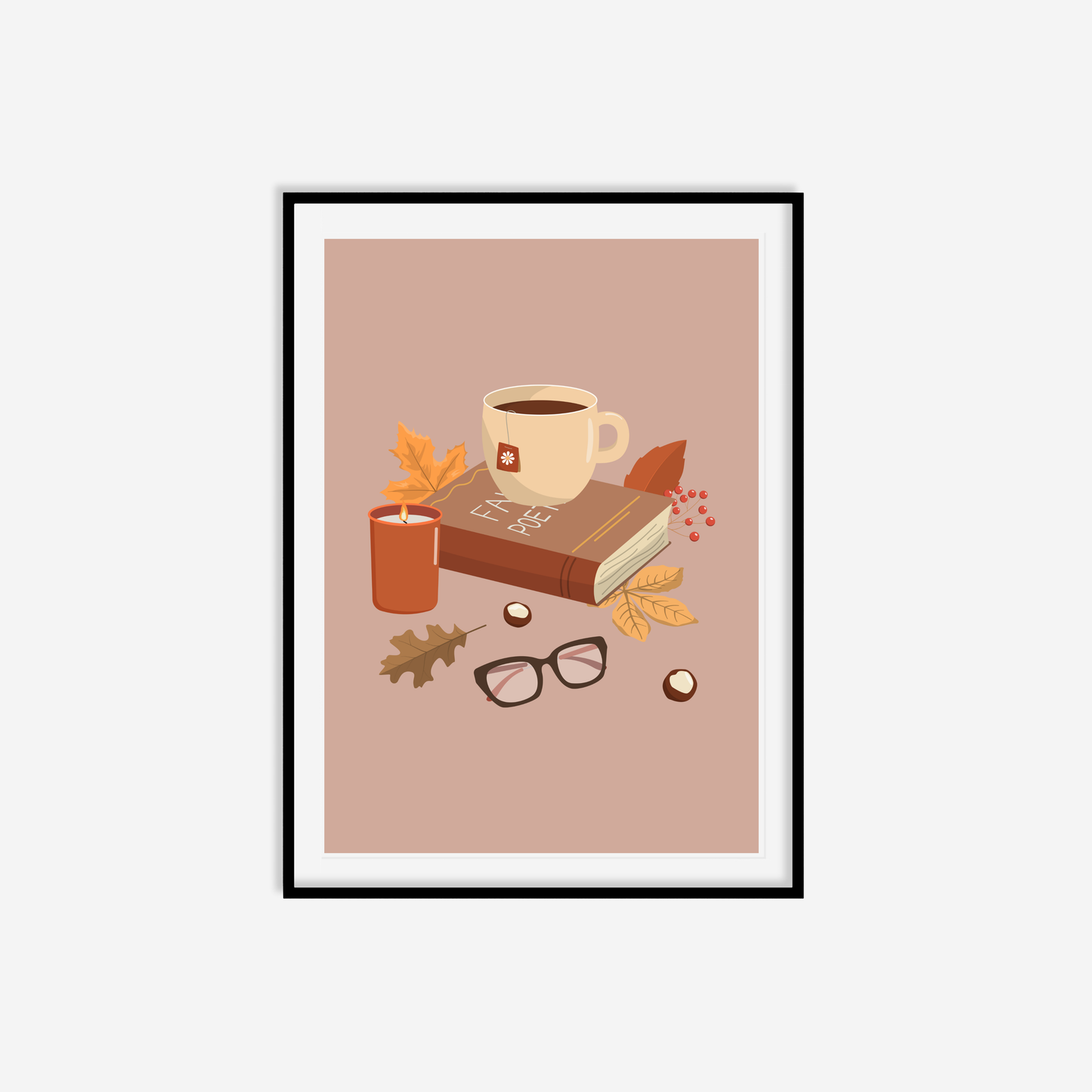 Autumnal Books And Coffee Print