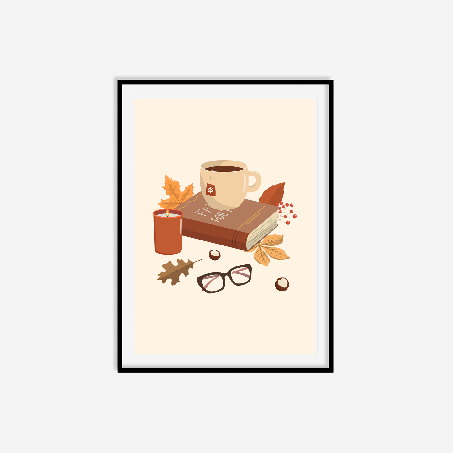 Autumnal Books And Coffee Print