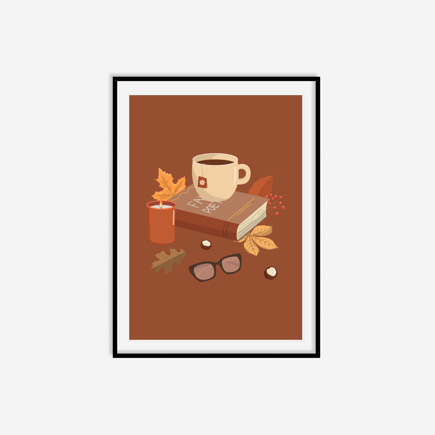 Autumnal Books And Coffee Print