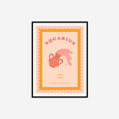 Cute Children's Aquarius Zodiac Print