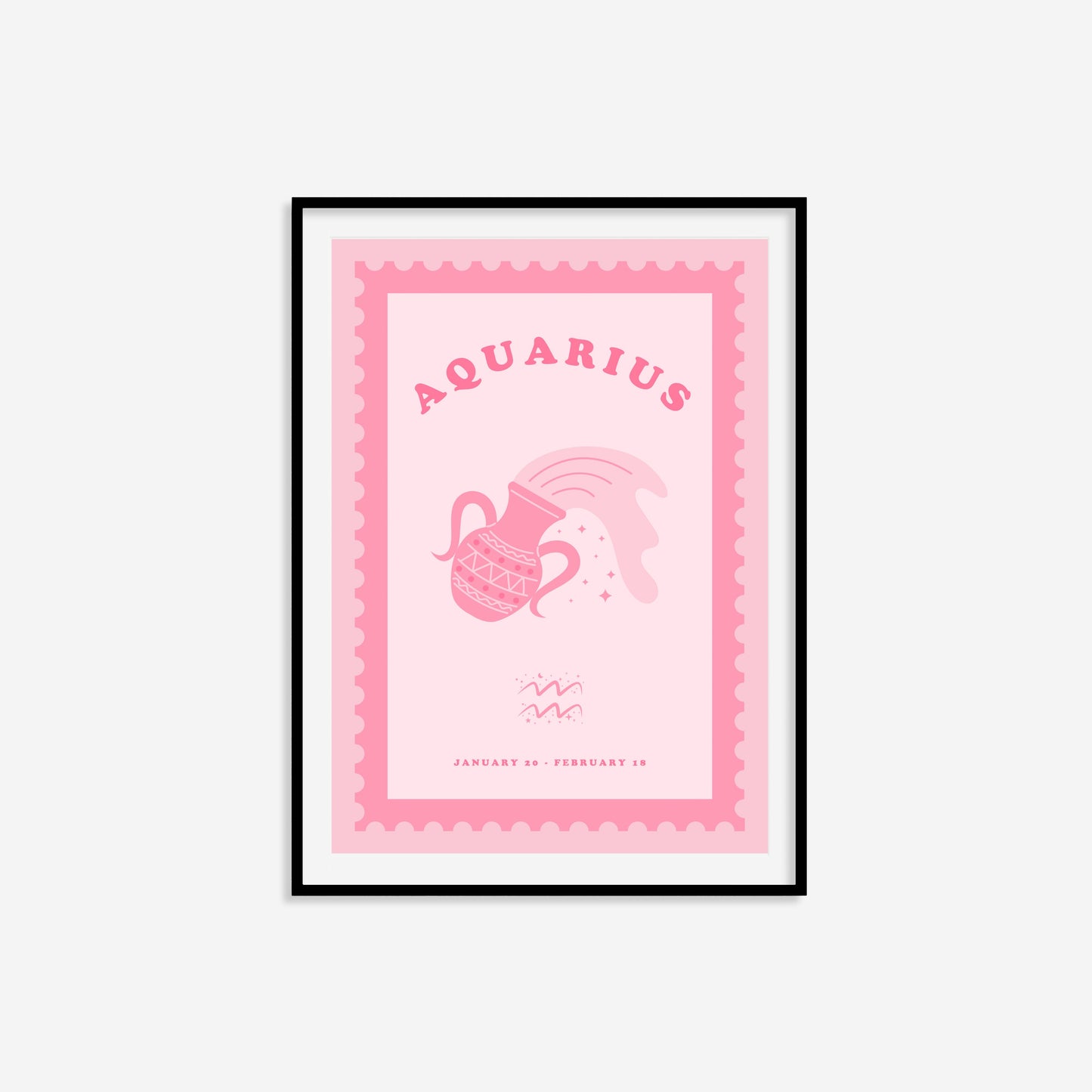 Cute Children's Aquarius Zodiac Print